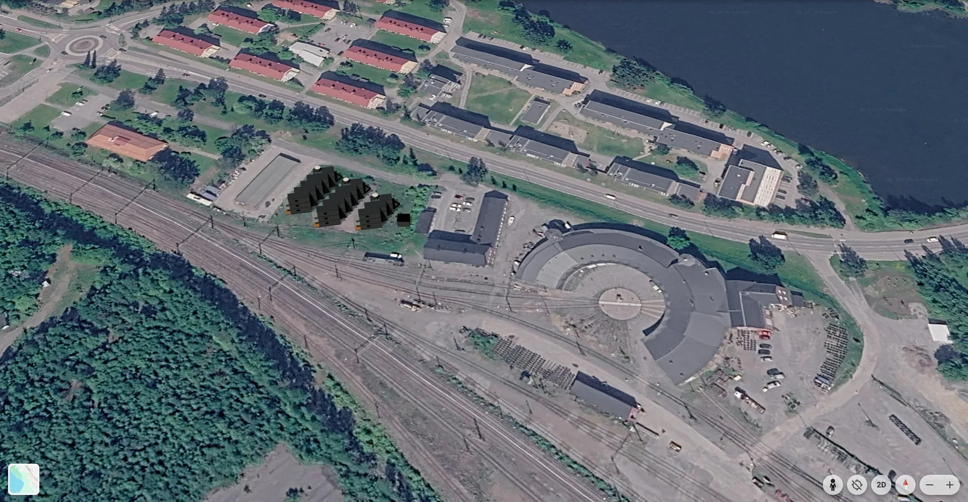 Konceptbild av lägenhetshotellet på Hertsövägen 4 i Luleå, tre huskroppar i tre våningar