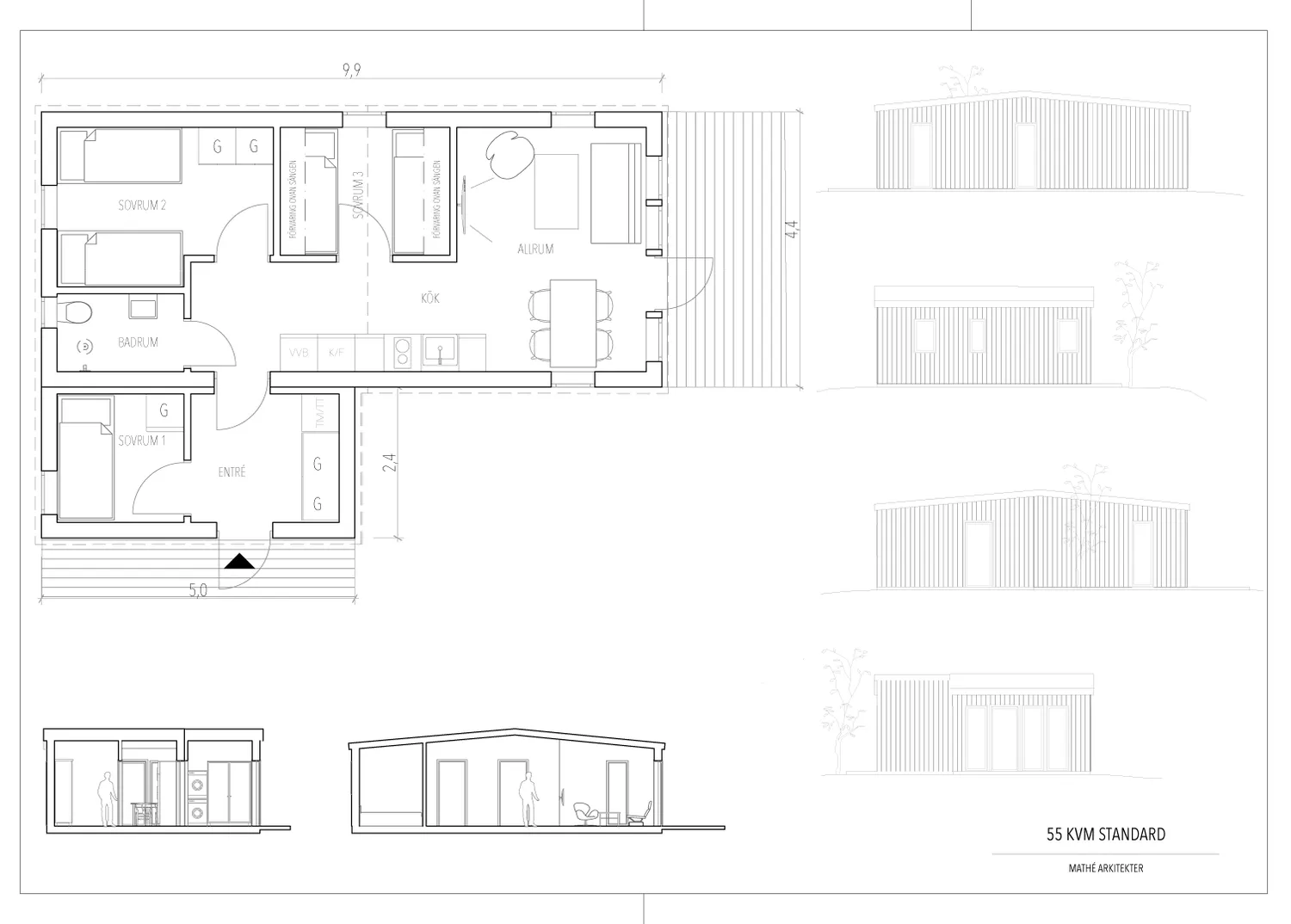 Husmodell 55 Företagaren - Planritning