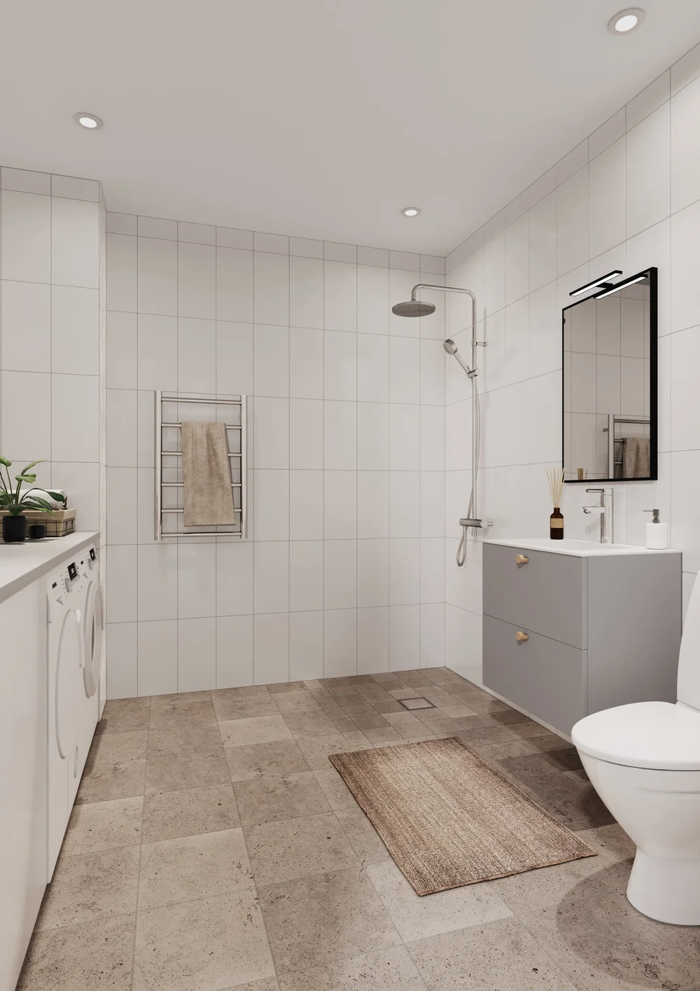 Modernt badrum i golfhus