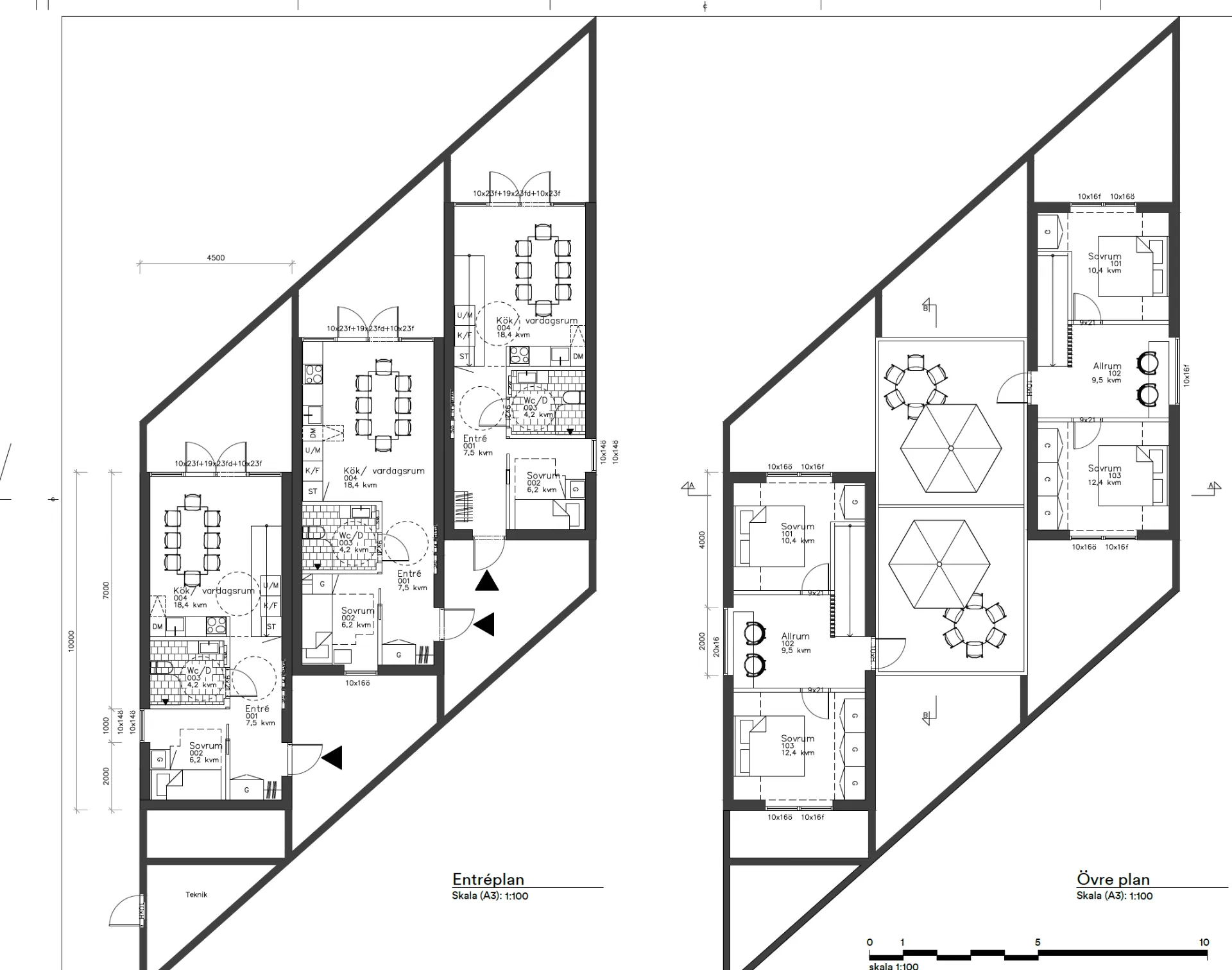 Radhuset planritning entréplan och övre plan