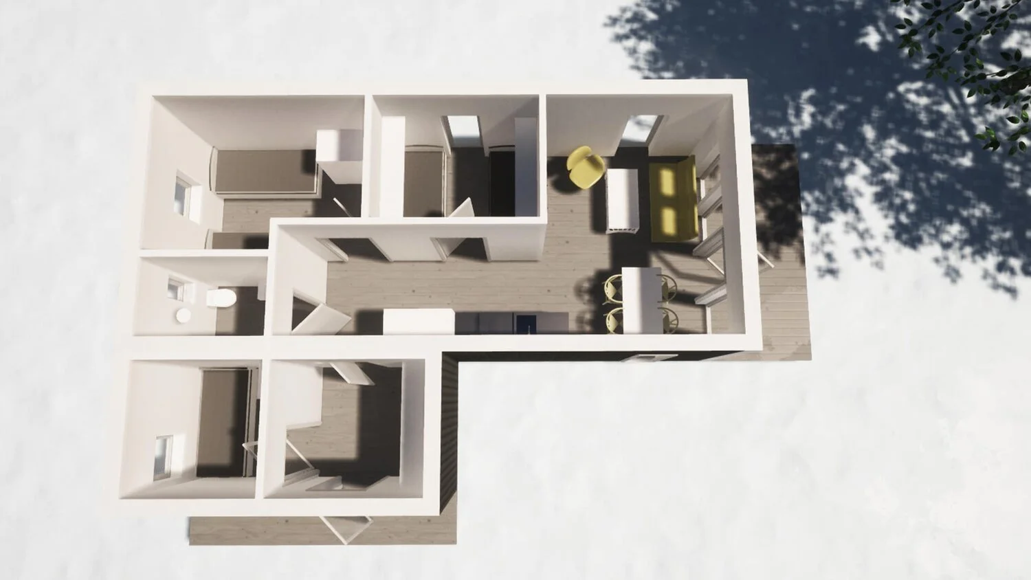 3D-planritning av husmodell 55
