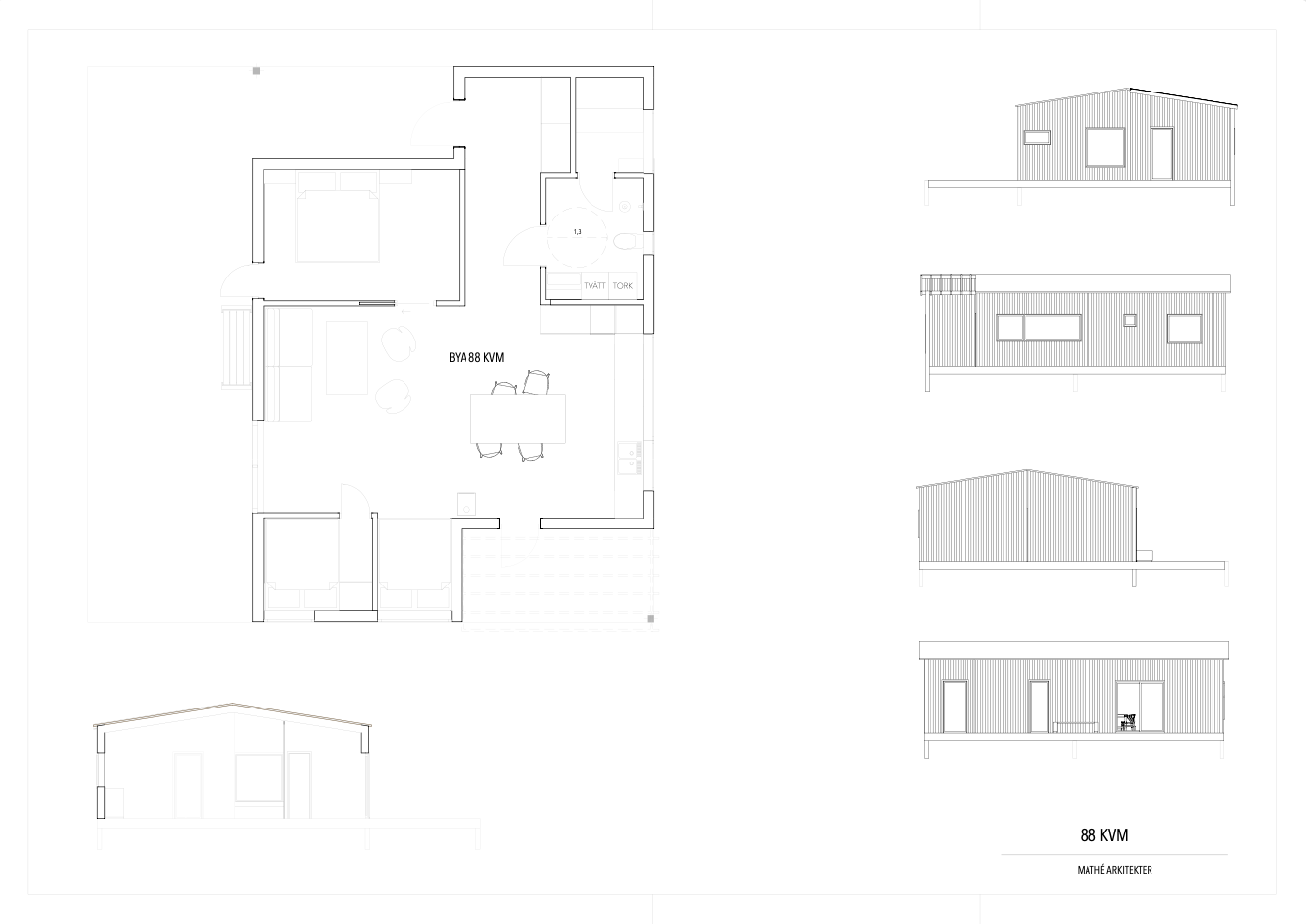 Husmodell 80 planritning och fasader